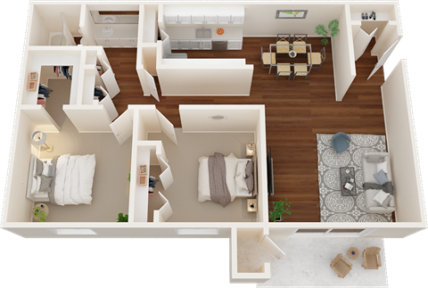 Enclave at Tiber Station Apartments 2 Bedroom Floorplan
